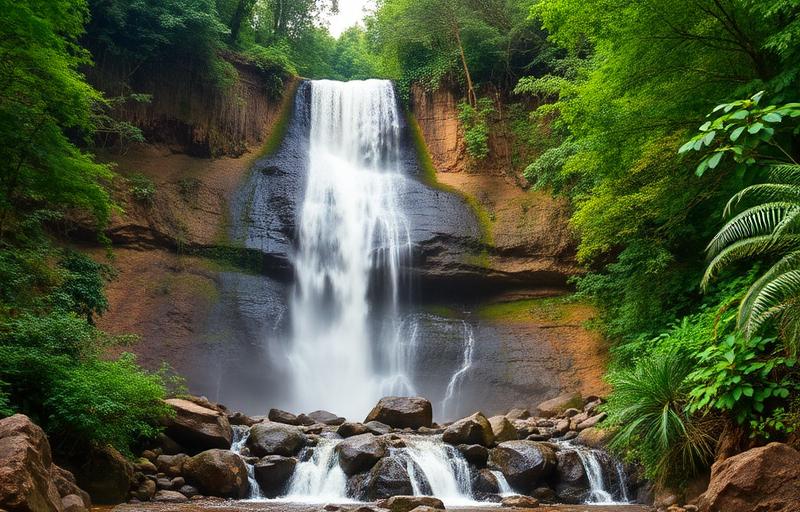 Talakona Waterfalls in forest setting